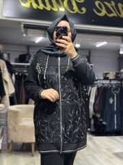 İşlemeli Siyah Takım